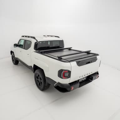 Kia Tasman with HSP Electric Roller Cover and CrossBar-compatible setup – electric ute lid with rack-ready tub crossbars