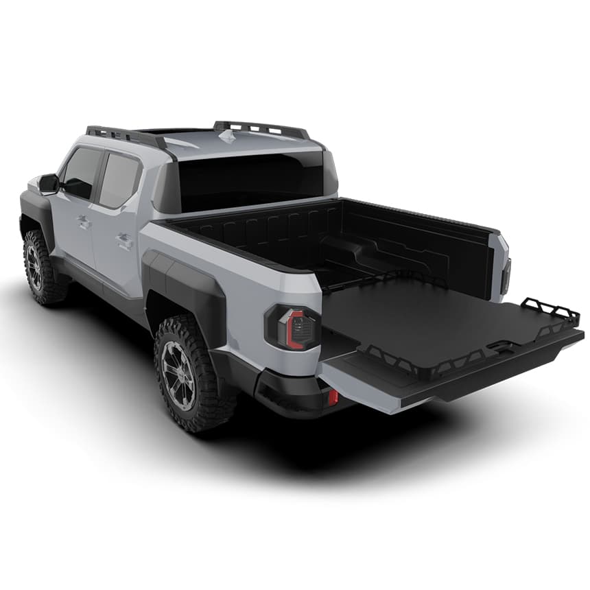 Kia Tasman with HSP Ute Tray Slider – full-extension sliding cargo tray for easy access and storage in ute tub