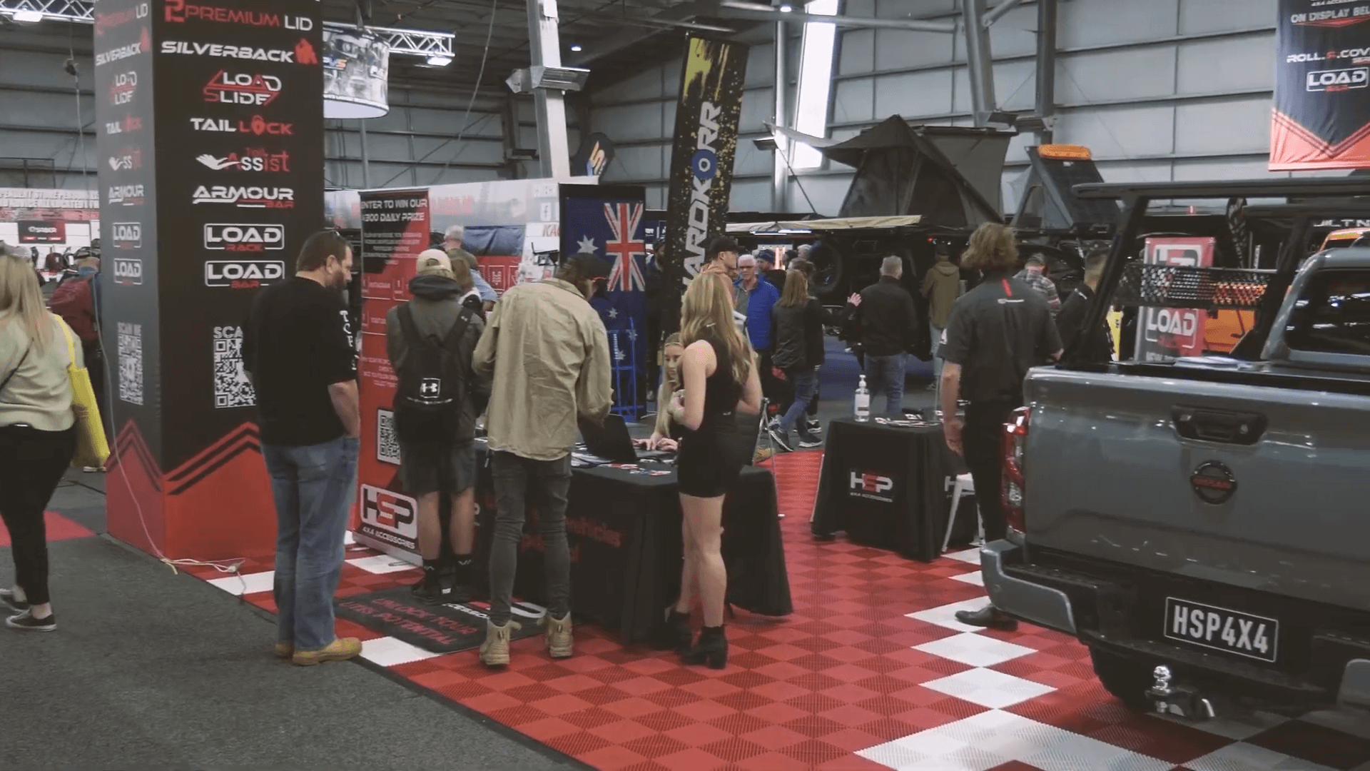 HSP 4x4 show stand displaying Australian-made ute accessories