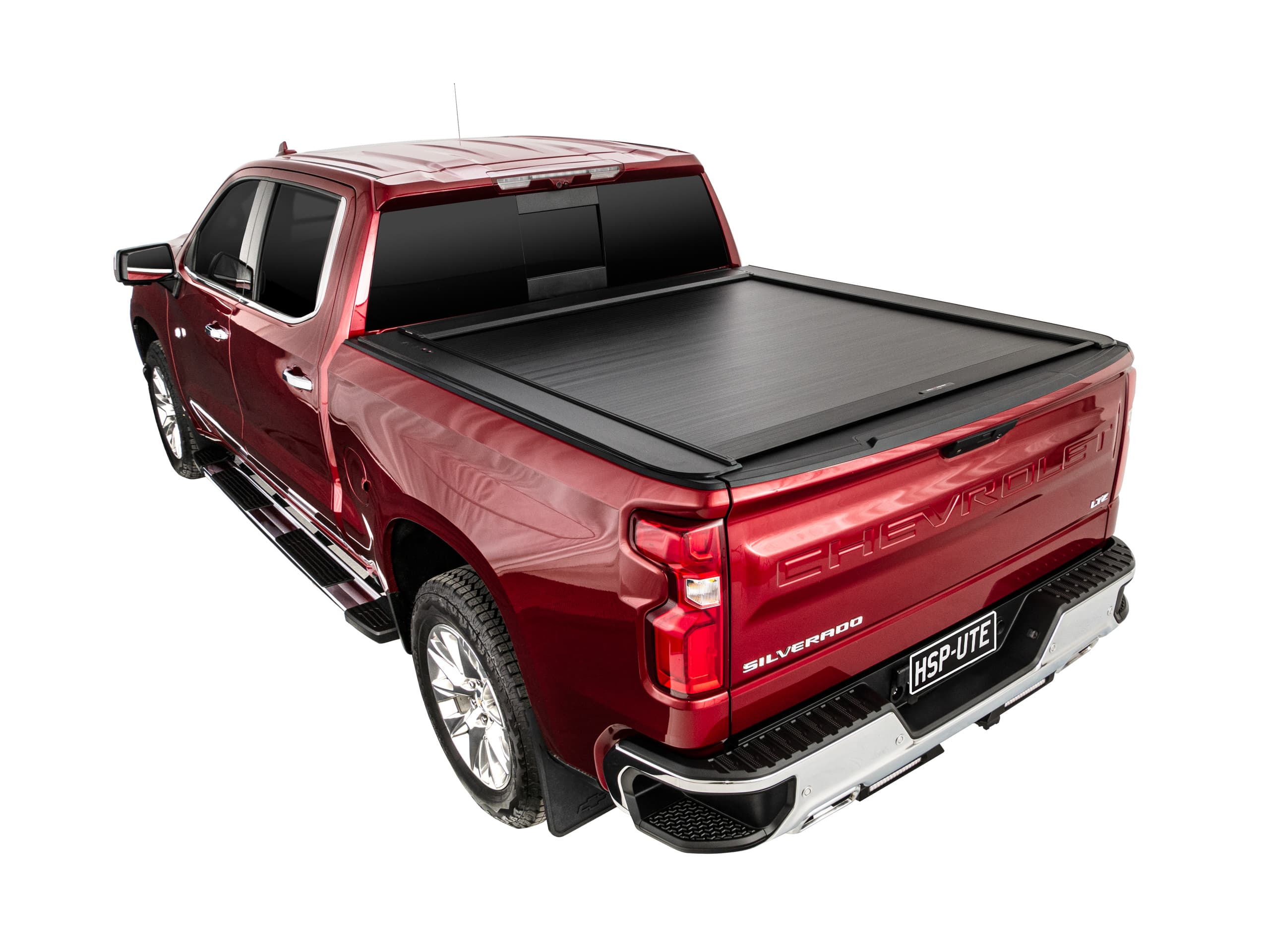 Chevrolet Silverado 1500 fitted with roller shutters, providing secure bed coverage and rugged load protection for work and recreation.