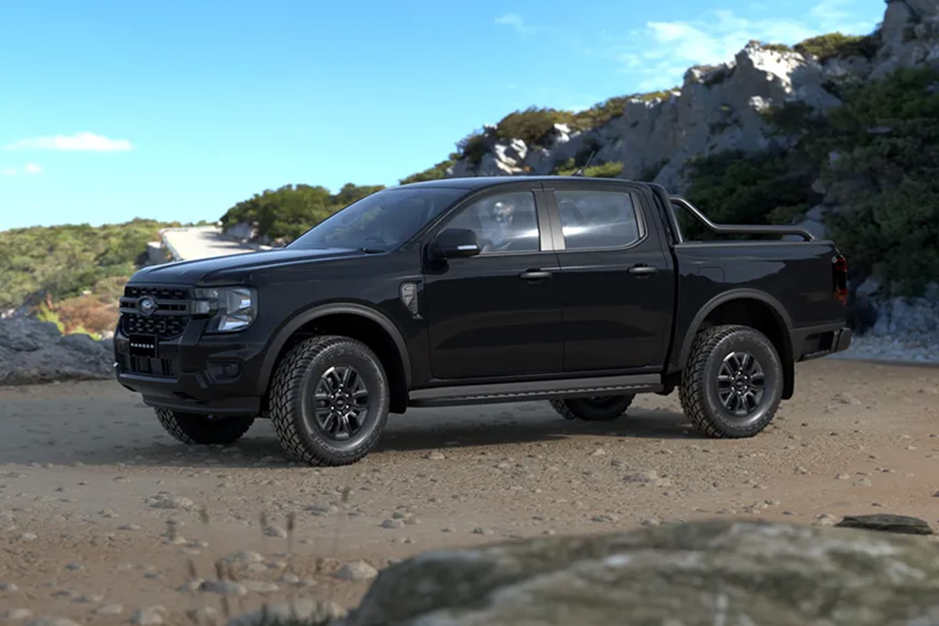 HSP Roller Shutter: Roll R Cover closed over the ute tub on a Ford Ranger Black Edition