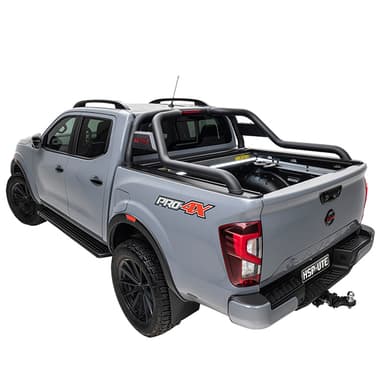 Nissan Navara NP300 fitted with a sports bar, mounted directly to the tub for a tough, integrated look and enhanced accessory compatibility.