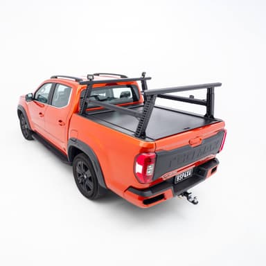 LDV T60 ladder rack installed on dual cab ute, suitable for transporting ladders, rooftop cargo, and trade accessories.