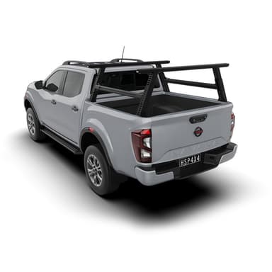 2021+ Nissan Navara ladder rack fitted to dual cab ute, ideal for carrying ladders, rooftop cargo, and trade equipment.