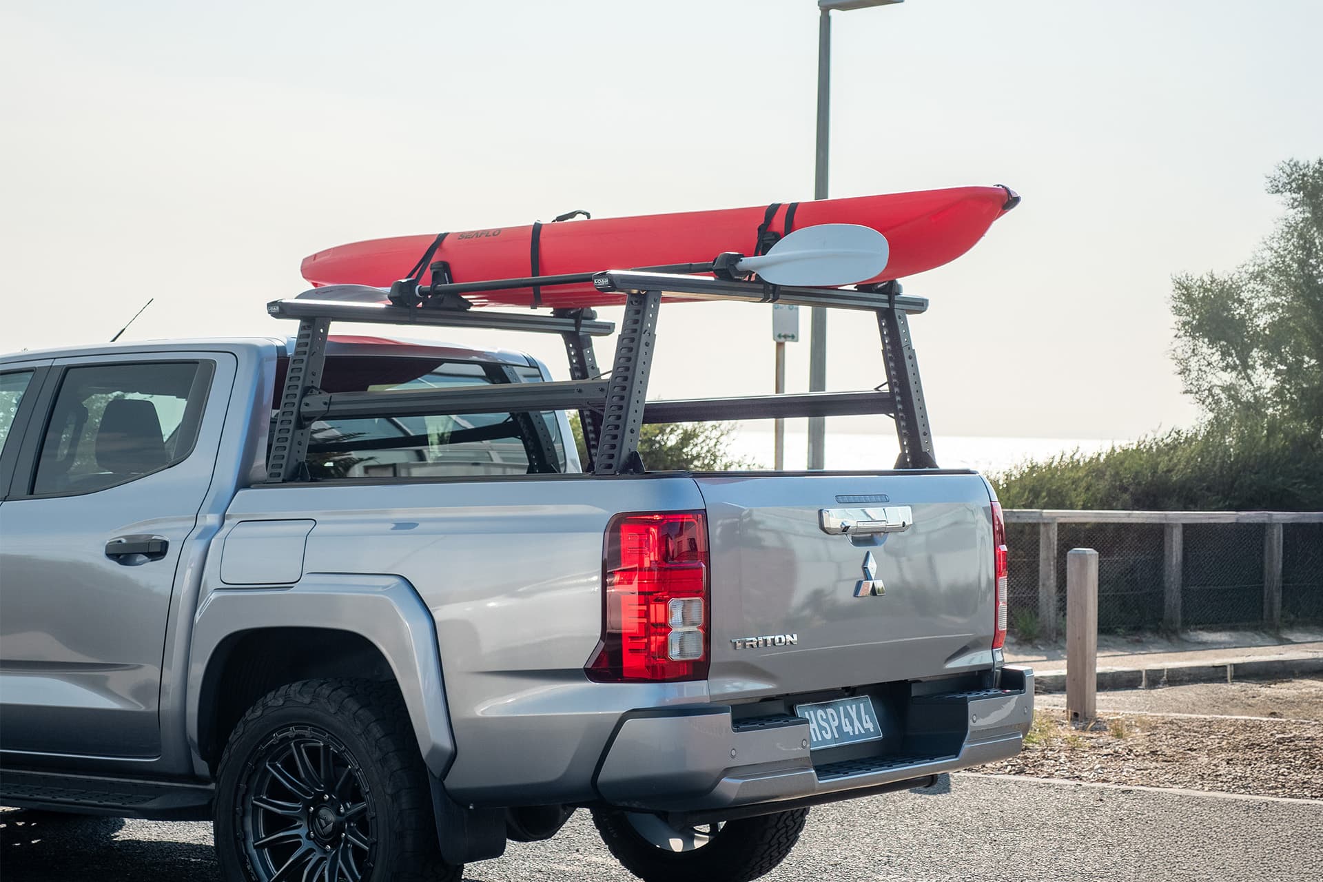 MG U9 Ute Accessories: HSP Load Bar cross bars mounted across the ute tub