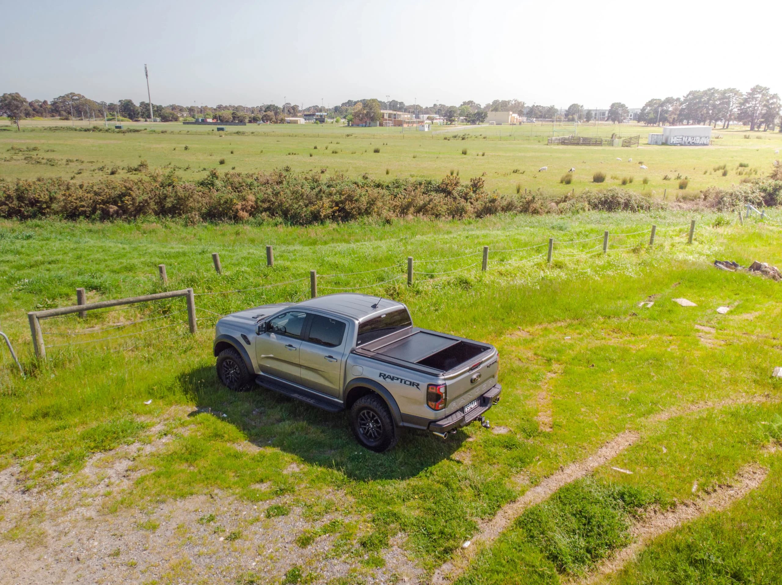 Ute Accessories: Australian-made roller covers, racks and tub gear on a dual cab ute, shown from above