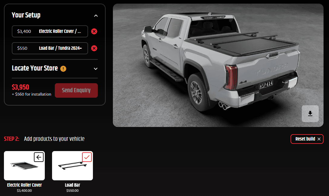 Toyota Tundra Load Bar: HSP Load Bar mounted across the tub for extra load carrying