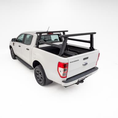 PX Ford Ranger and Raptor ladder rack setup, designed for ladder transport, rooftop loads, and trade applications.
