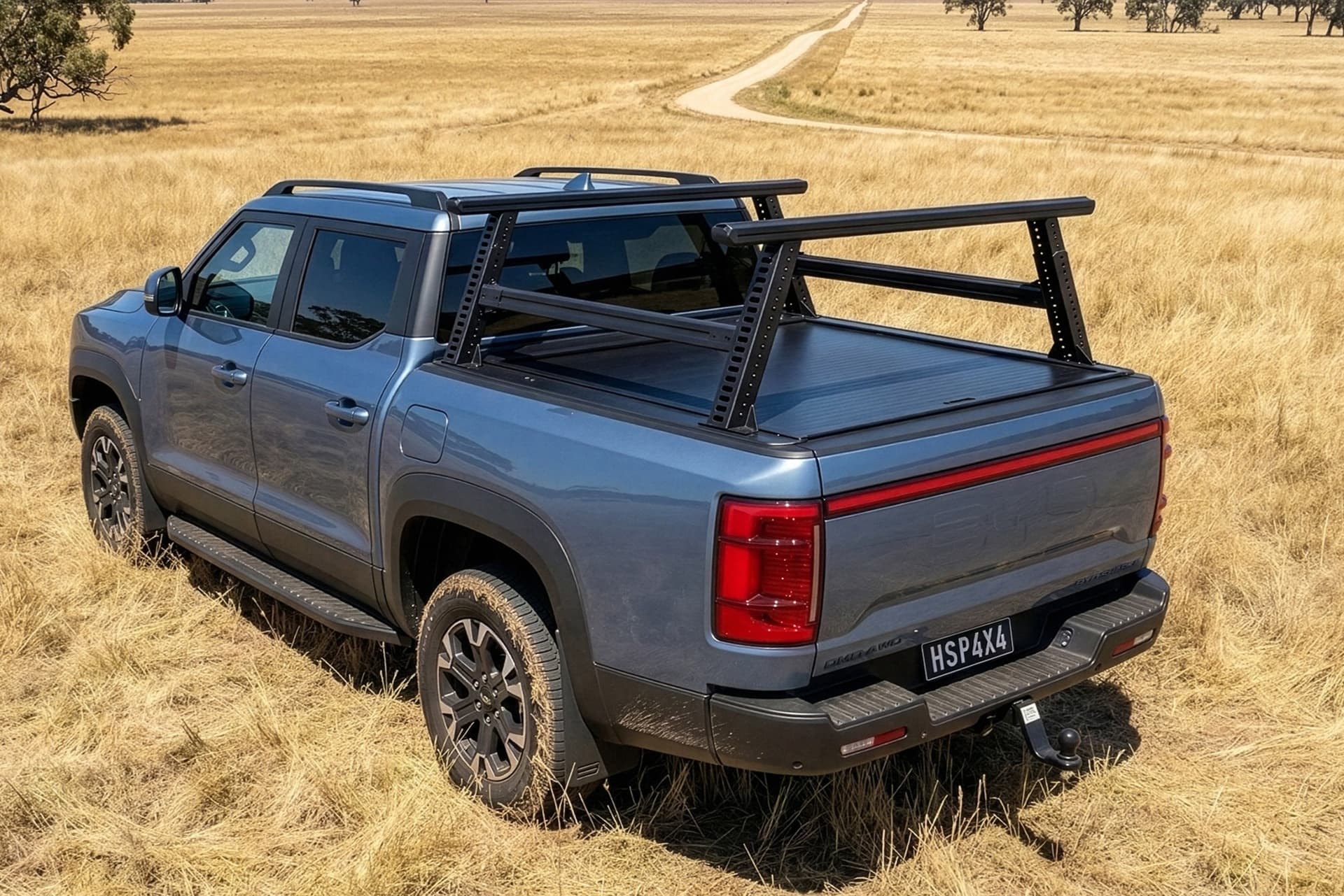 BYD Shark Ladder Rack: HSP Load Rack Pro mounted above the tub and carrying ladders