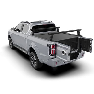 GWM Cannon Alpha tub rack installed on Haval ute, designed for rooftop tents, touring gear, and trade-ready utility.