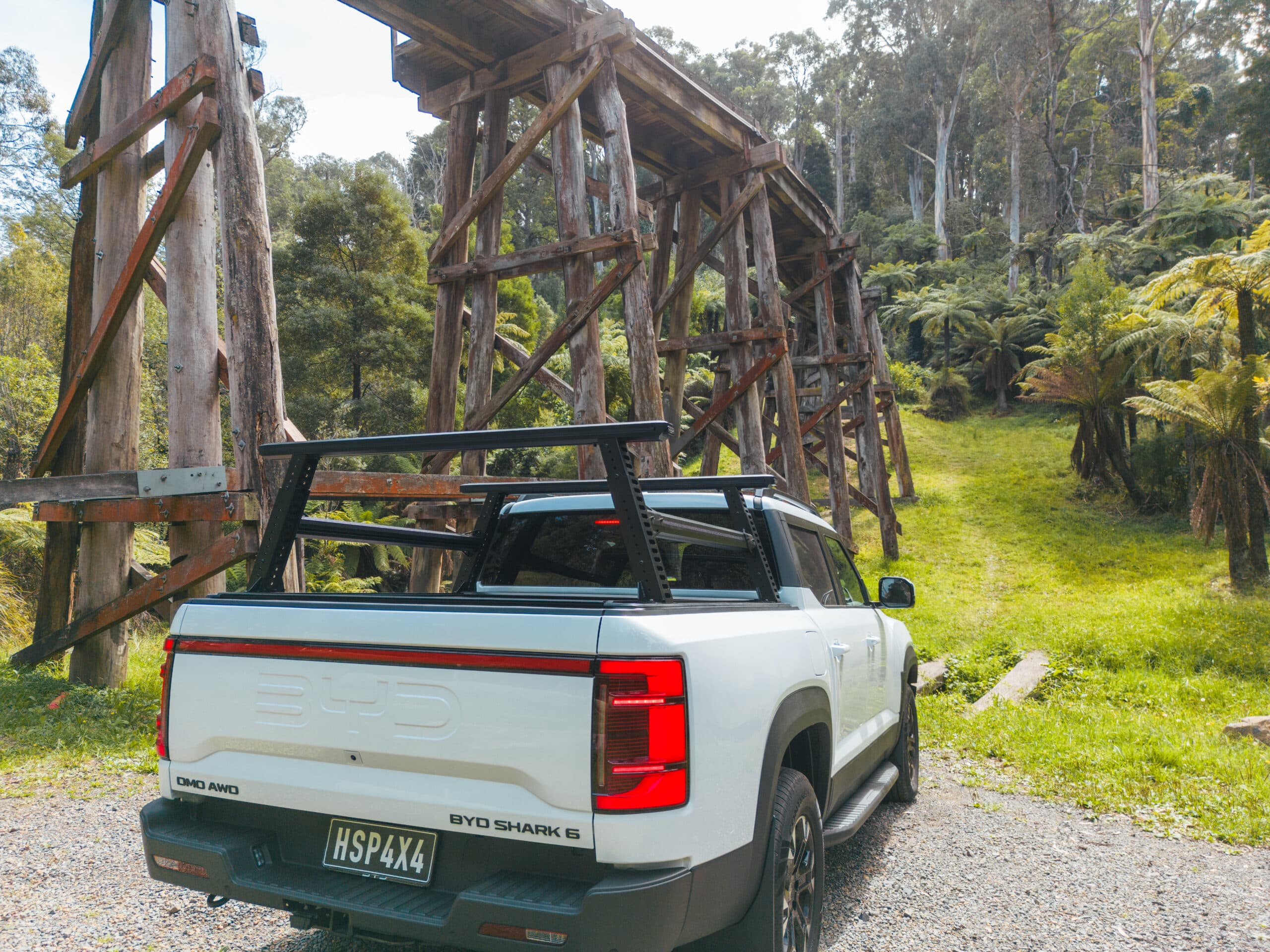 Ute Accessories: Australian-made roller covers, racks and tub gear on a dual cab ute, shown from above