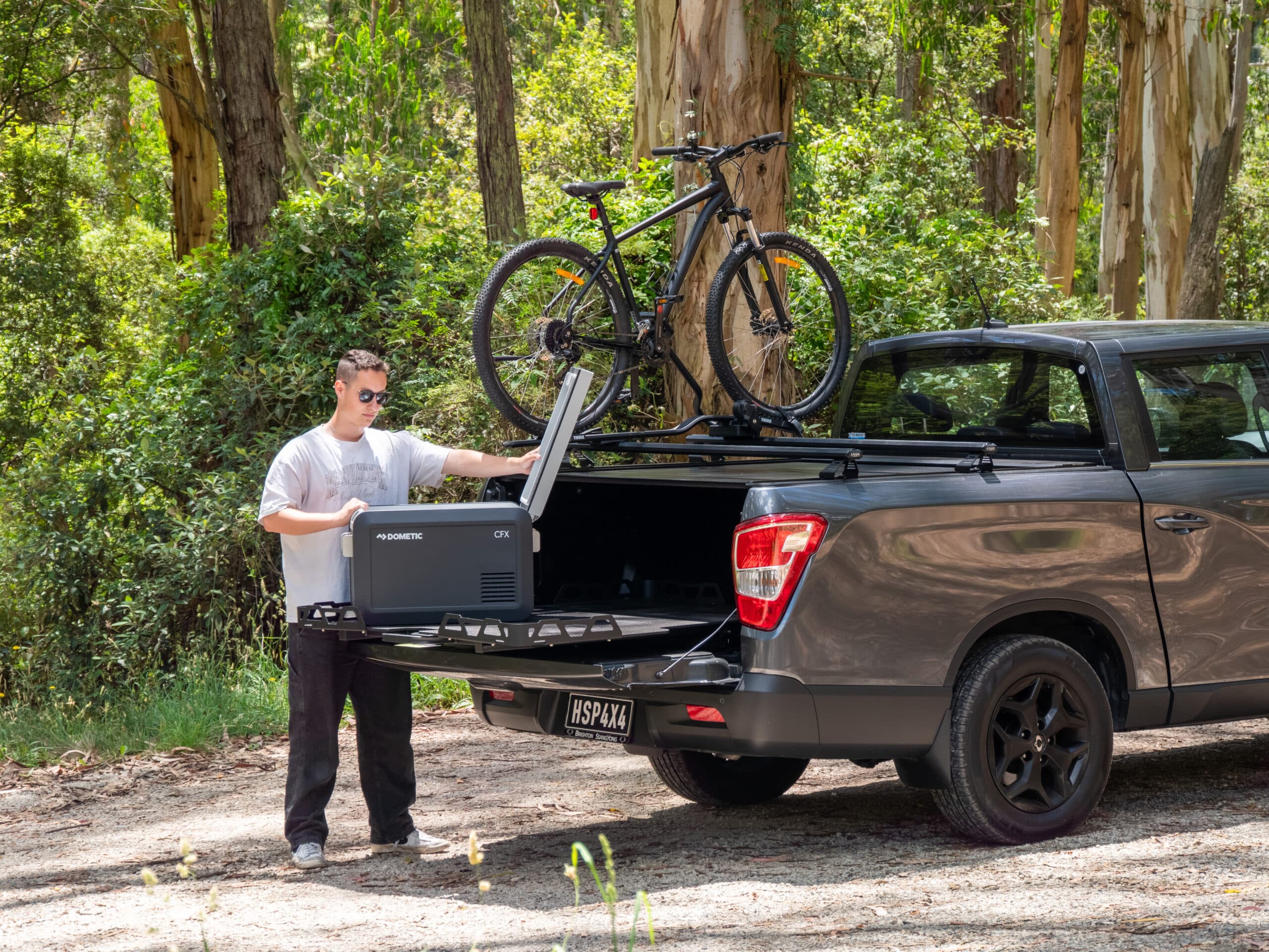 Ute Tray Slide: Australian-made HSP Load Slide extended from the tub for full cargo access