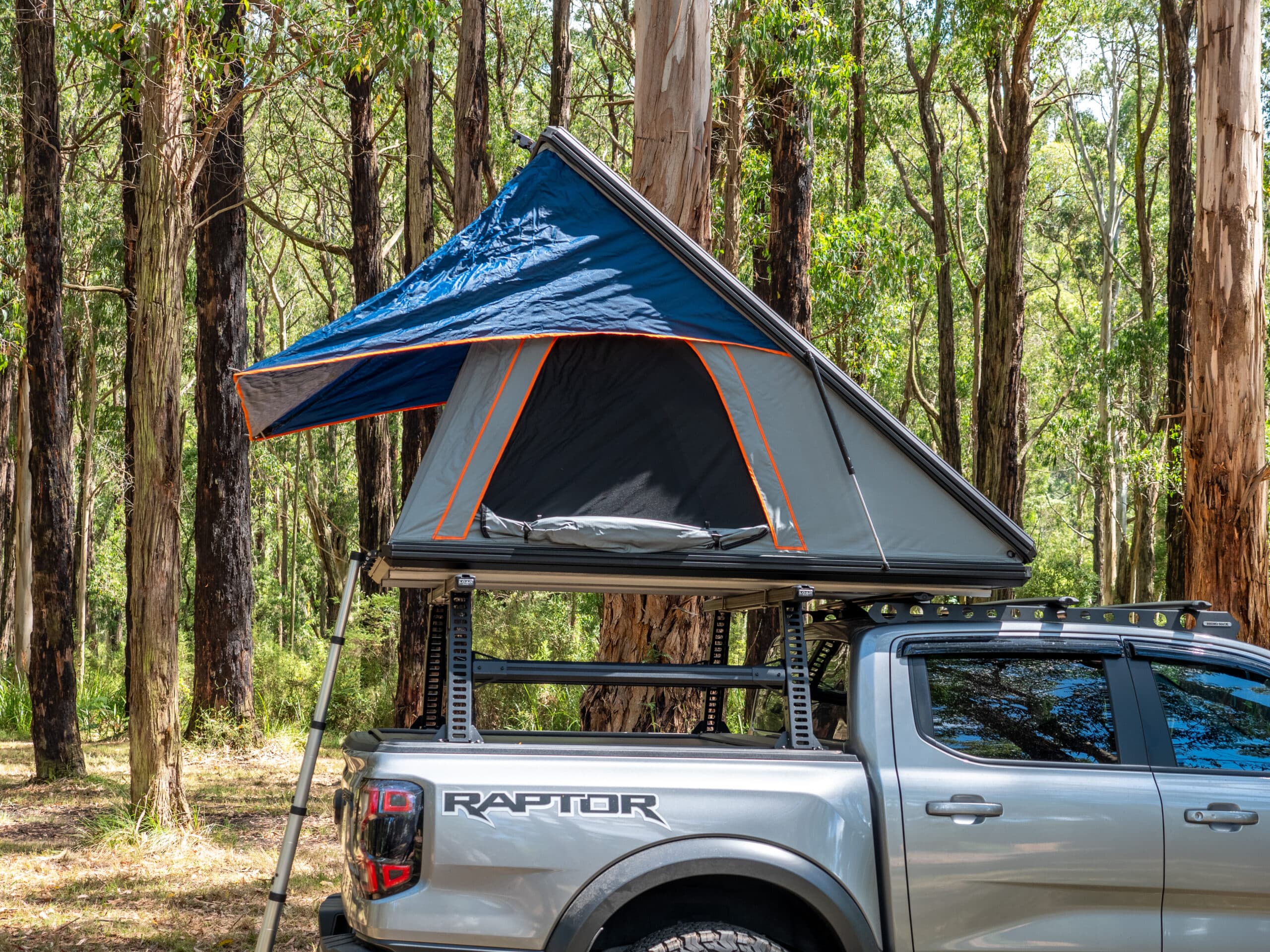 Ute Ladder Rack: Australian-made HSP Load Rack Pro mounted above the tub and carrying ladders