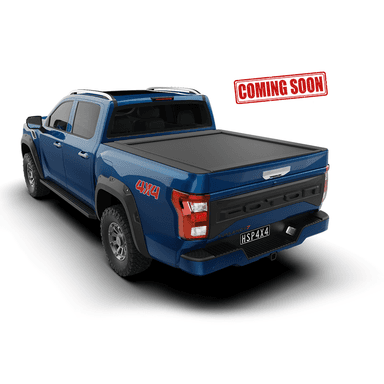 Foton Tunland V7 and V9 utes fitted with roller shutters, offering secure tub protection, weather resistance, and rack compatibility for work and adventure.