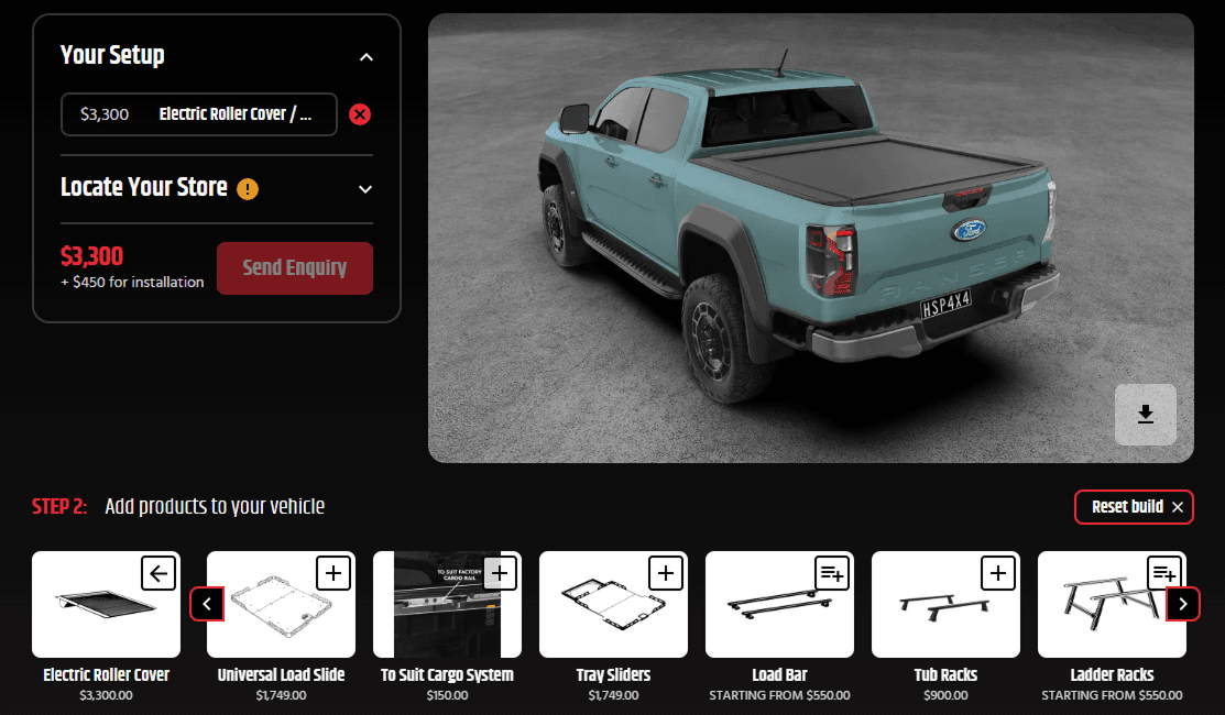 Ford Ranger Tray: HSP Load Slide heavy-duty tray slide in the ute tub