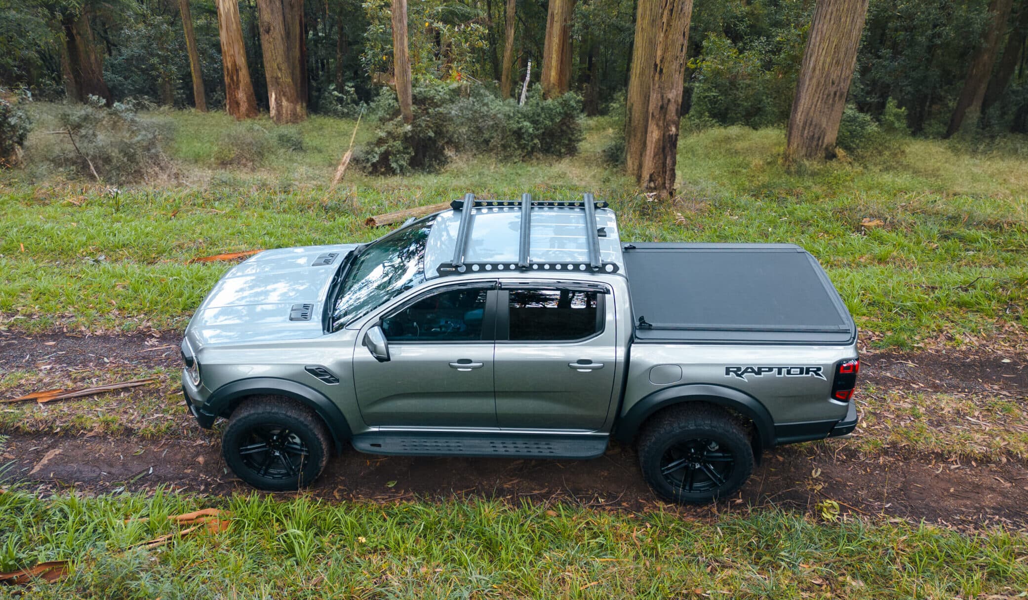 Ute Tonneau Cover: Australian-made HSP Roll Mate closed over the ute tub on a dual cab, shown from above
