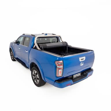 HSP Roll Mate tonneau cover fitted with Genuine sports bar adapter on GWM Haval Cannon
