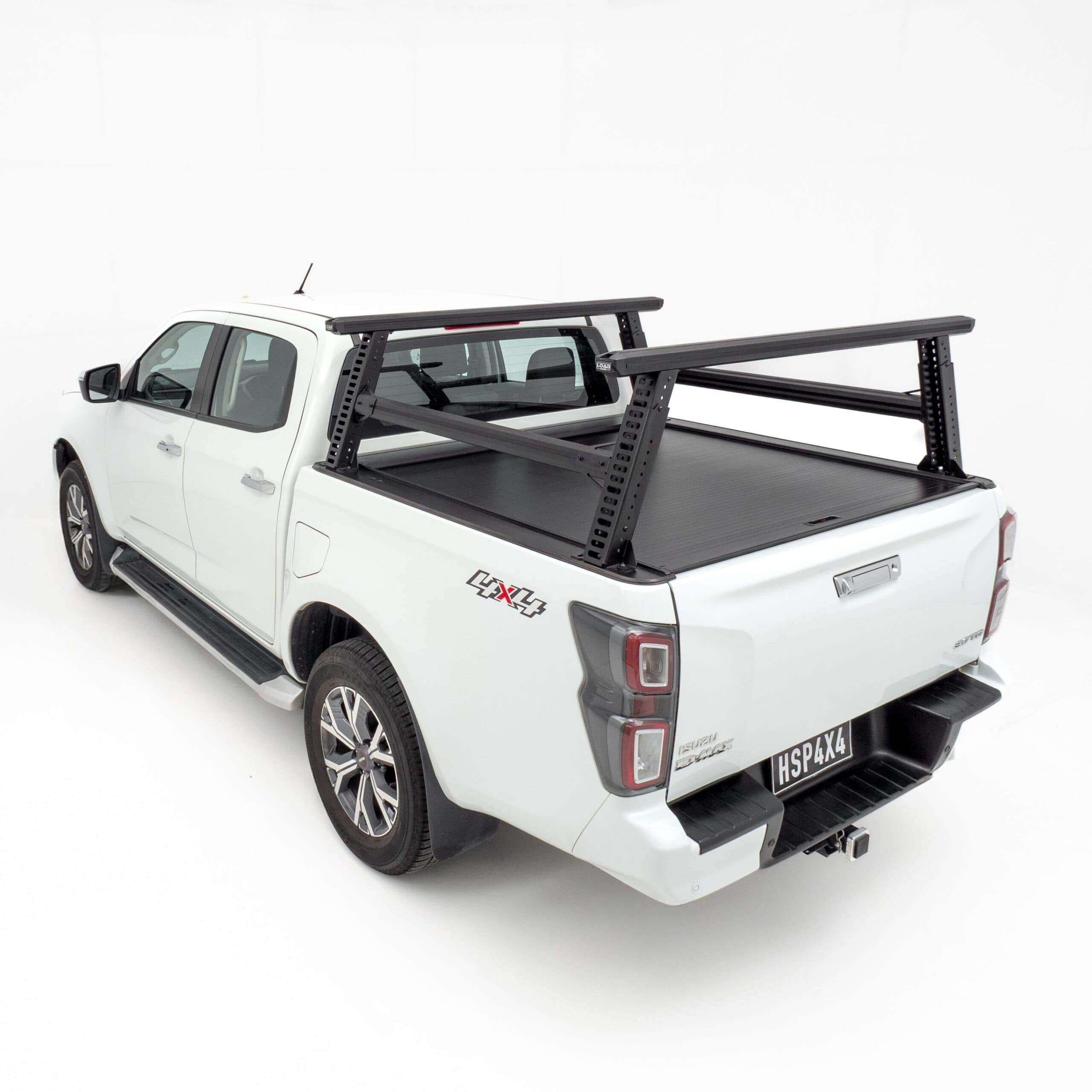 Isuzu D-MAX Gen 3 ladder rack fitted to dual cab ute, engineered for ladder transport, roof-mounted loads, and trade gear.