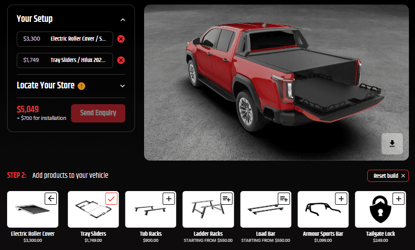 Toyota Hilux 2026 Ute Builder showcase on HSPs website