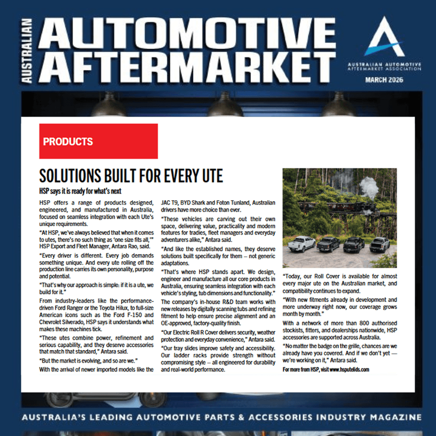 Ute Accessories: Australian-made roller covers, racks and tub gear on a dual cab ute