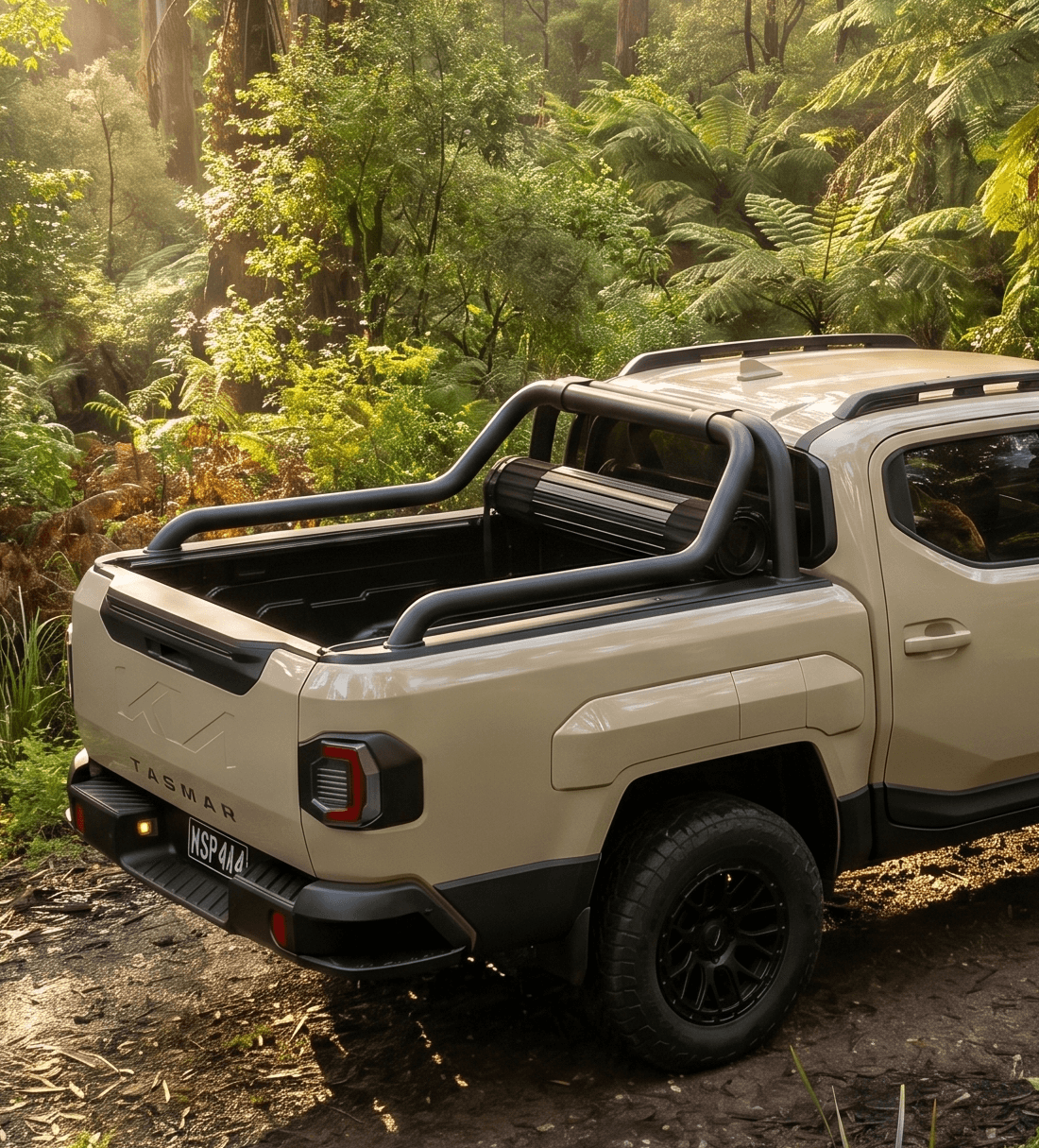 Kia Tasman Tonneau Cover: HSP Roll Mate closed over the ute tub on a dual cab